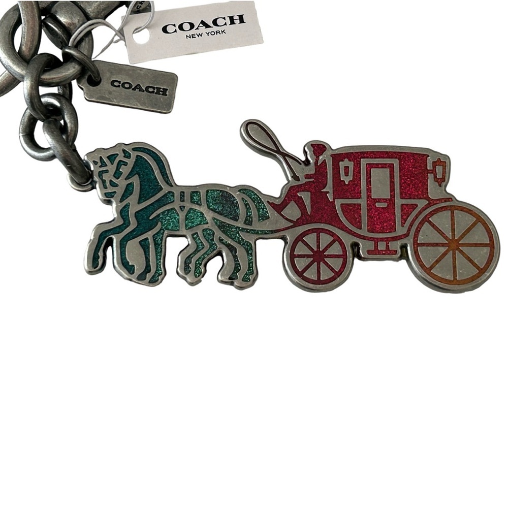 ❌SOLD❌COACH Rare Glitter Carriage Bag Charm/Key Ring NWT - Picture 2 of 5